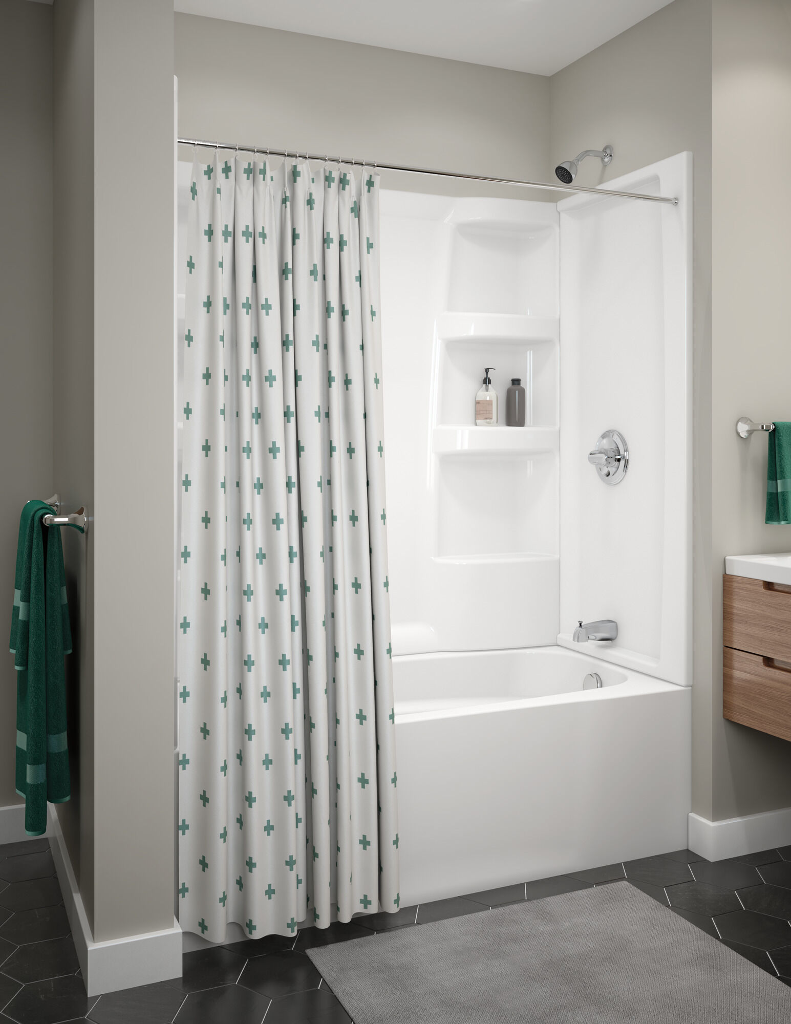 ProCrylic 60 дюймов x 30 дюймов Правая ванна Delta Faucet B10513-6030R-WH - Вид №3