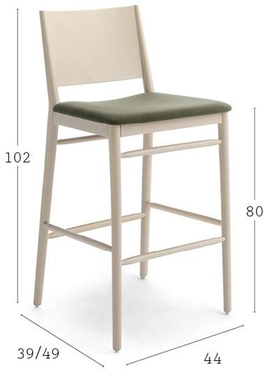 Billiani Табурет из бука с мягким сиденьем Tracy 596 - Вид №3