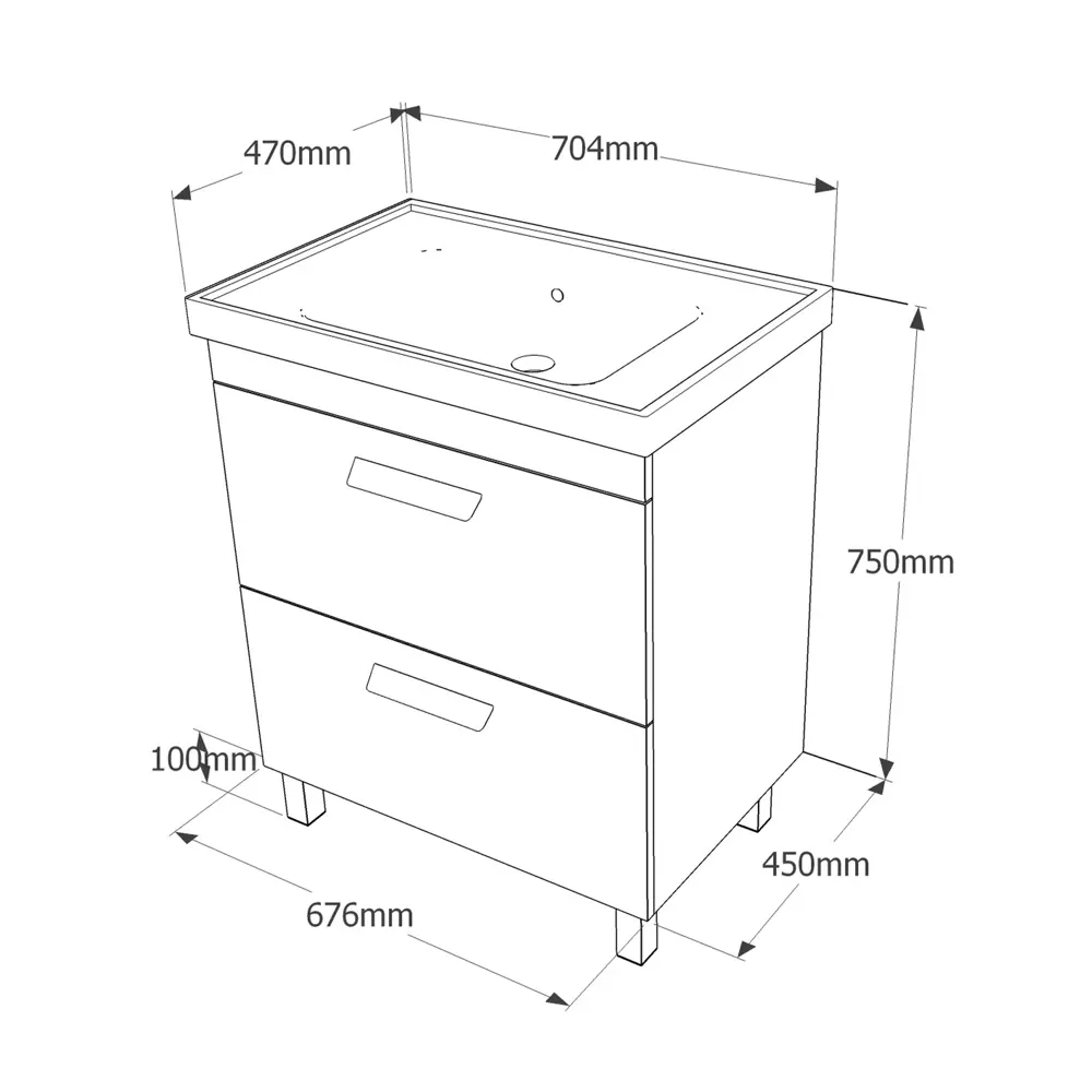 Тумба под раковину напольная Hilton 70 см цвет белый VIGO STLM-2019328 - Вид №5