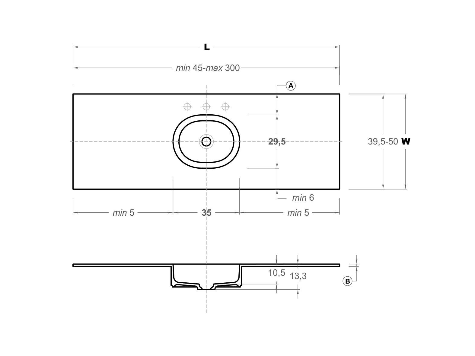 Столешница со встроенной раковиной Inbani ARCH-00065951 - Вид №2