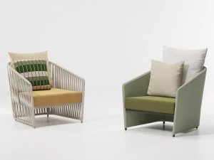 Kettal Садовое кресло с подлокотниками, обитое тканью Bitta lounge #7020045001