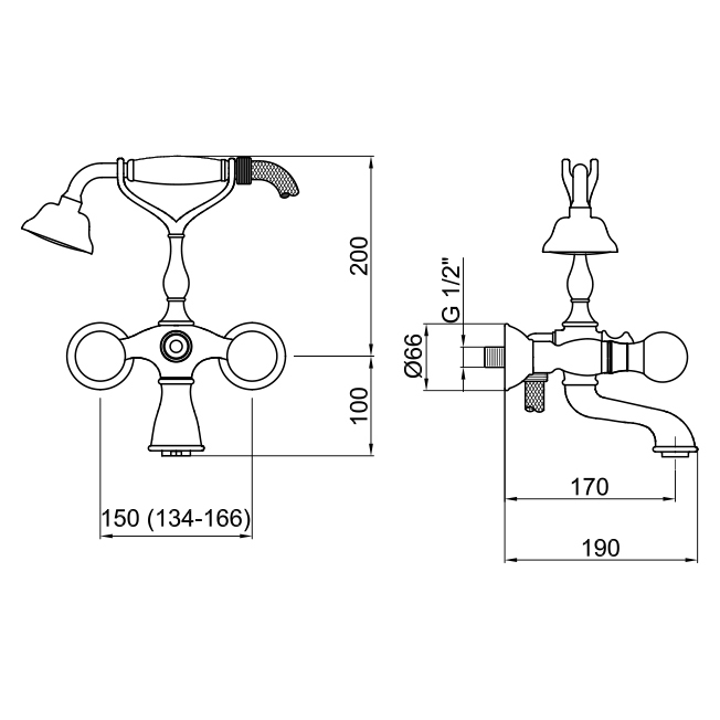 KA720201015 Смеситель для ванны Webert Karenina  - Вид №1