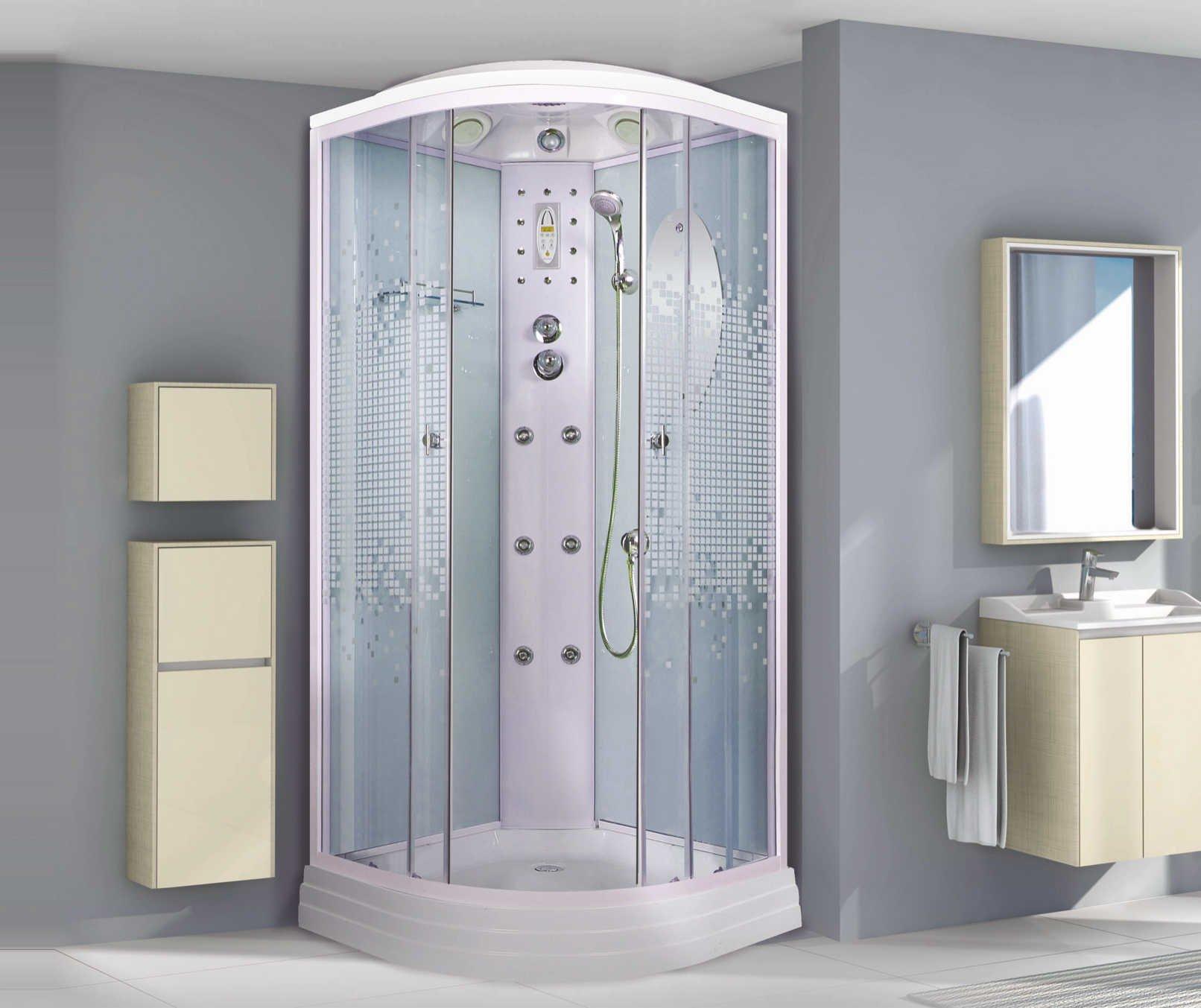 Душевая кабина NG-3012-01 (1200х1200х2200) низкий поддон (16см) стекло МОЗАИКА Niagara Ultra 30120154