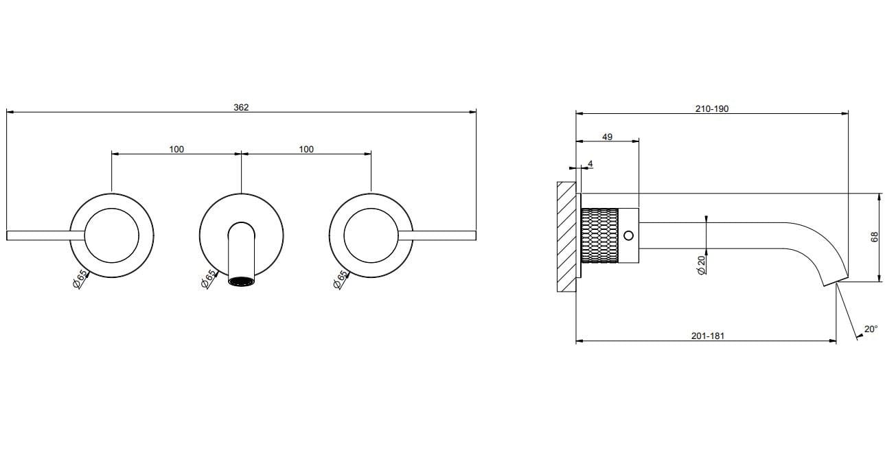 Смеситель для раковины из нержавеющей стали Gessi Messi316 ARCH-00123990 - Вид №1