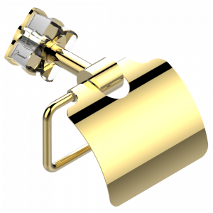 U6A-538AC Бумагодержатель с крышкой настенный Thg-paris Pétale de Cristal, прозрачный хрусталь Золото