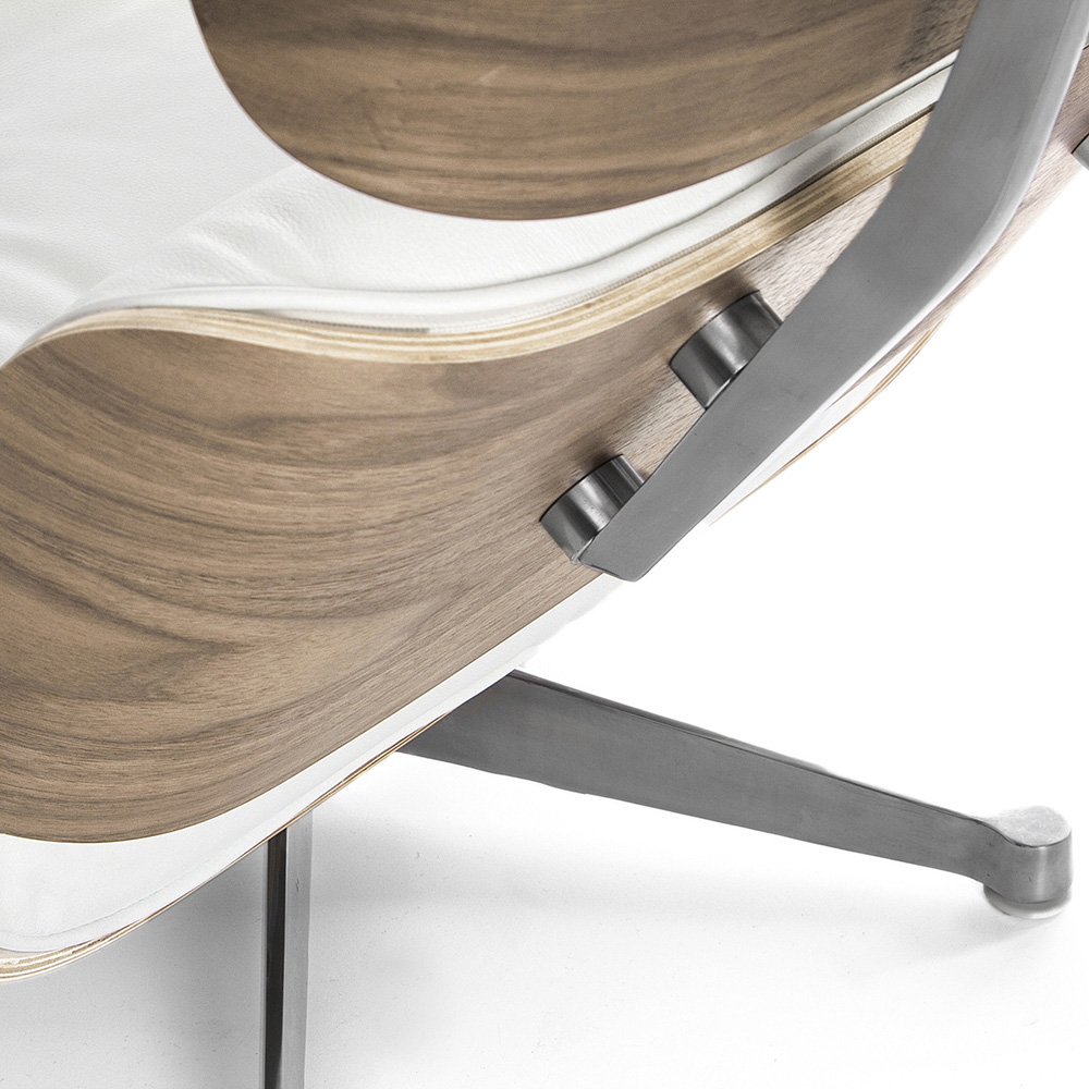 Кресло Eames Style Lounge Chair & Ottoman белое SOHO DESIGN ДИЗАЙНЕРСКИЕ, LOUNGE CHAIR 131495 Белый  - Вид №3