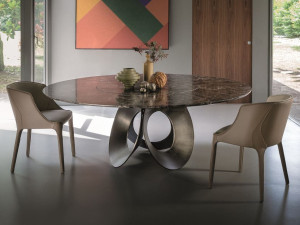 Круглый мраморный стол для гостиной