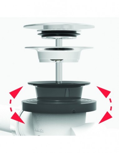 582800 000 00  Сифон для ванны Silencio, нижнее наполнение, с кабелем Л. 650мм, хром. Valentin Хром  - Вид №6