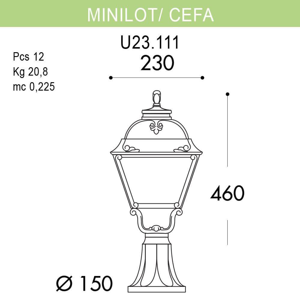 Уличный светильник Fumagalli Minilot/Cefa U23.111.000.AYF1R FUMAGALLI MINILOT, CEFA 271069 Черный  - Вид №2