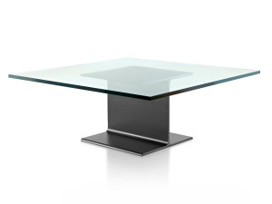 Квадратный алюминиевый и стеклянный журнальный столик