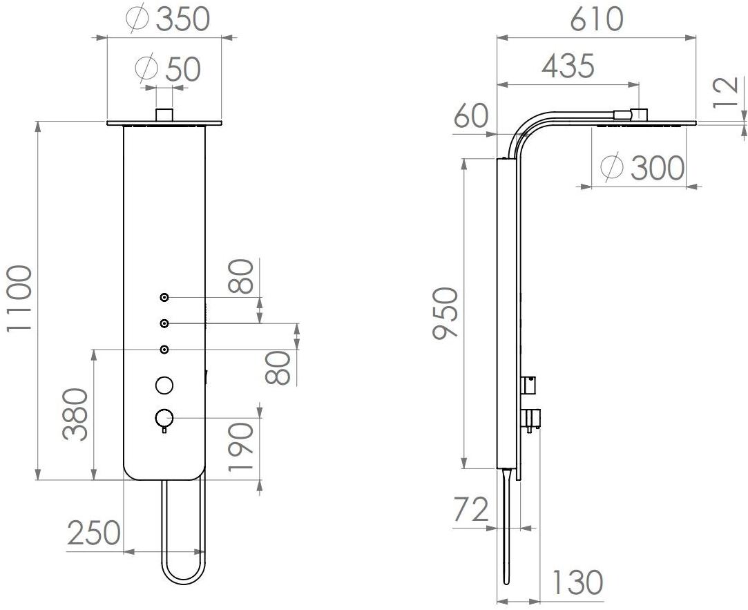 GEDA Настенная душевая стойка с ручным душем Macò Santreyd MACO sun-id-1392872 - Вид №3