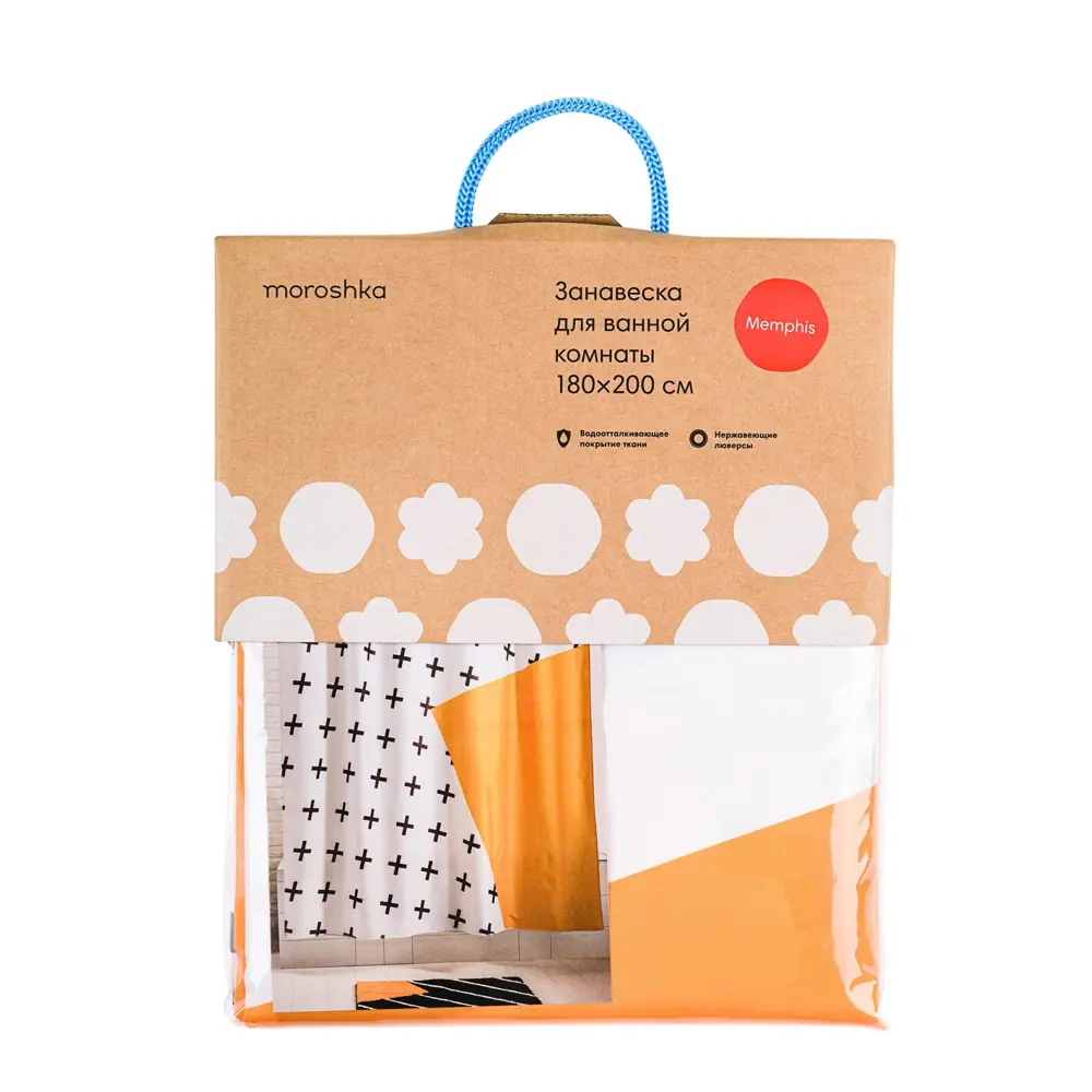 Штора для ванны Moroshka Memphis 180x200 см полиэстер цвет белый/жёлтый STLM-2103889 - Вид №7