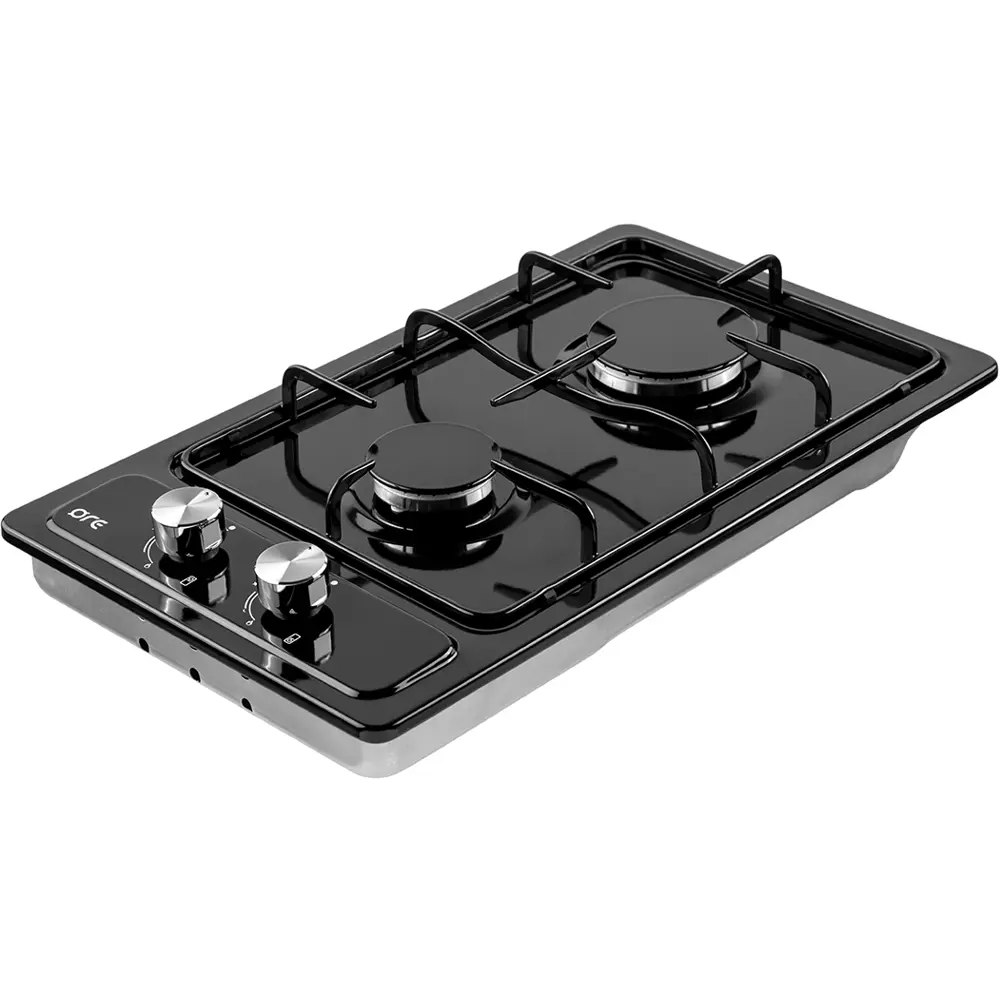 Варочная поверхность газовая ORE LGA30AB 2 конфорки, 29.7x51.5 см, цвет чёрный STLM-2146370 - Вид №2