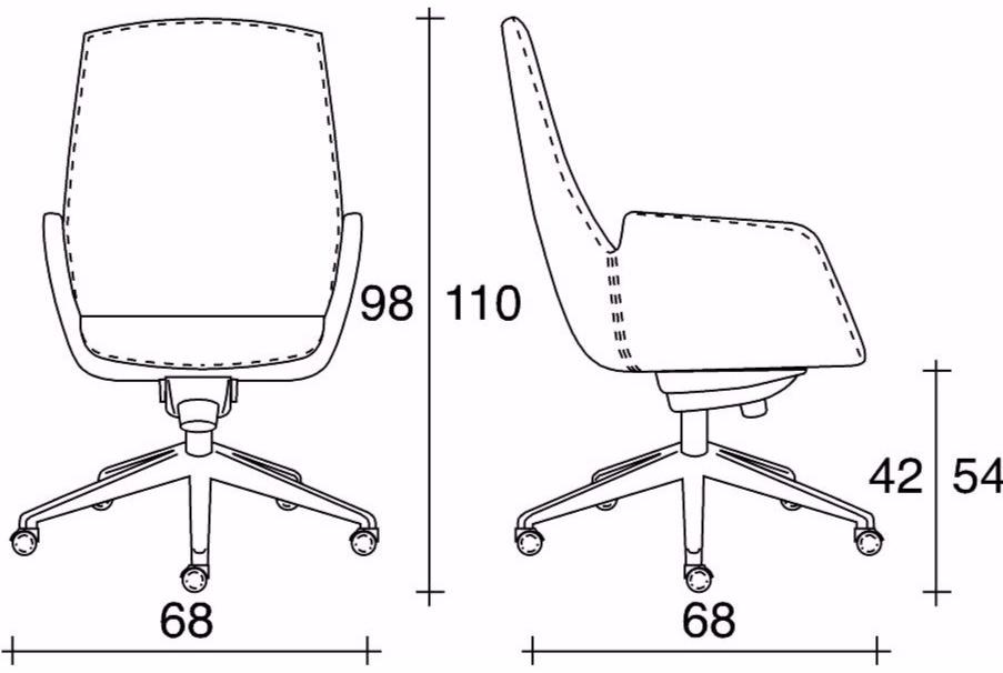 TALIN Регулируемое по высоте кресло для руководителя из кожи с 5 спицами и колесами Nubia sun-id-1390919 - Вид №4