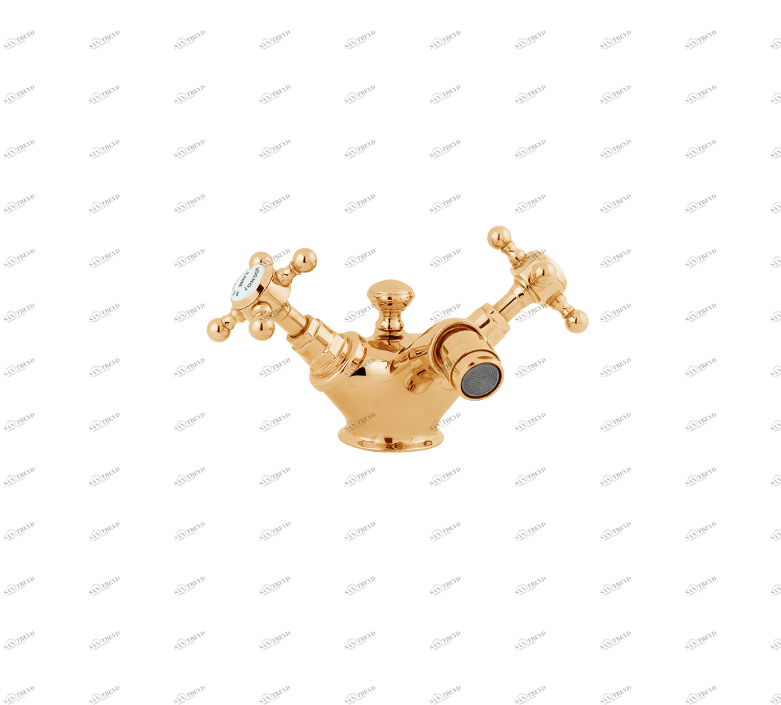 Gentry Home Смеситель для раковины мостик на 2 отверстия 200мм Mayfair Темное золото GH101730