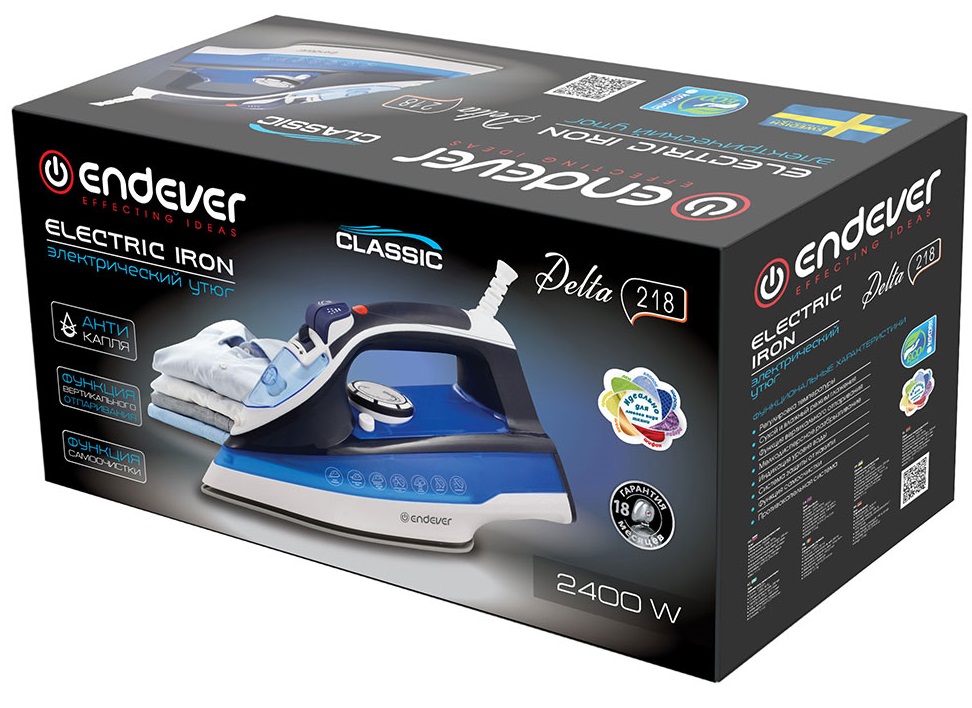 9912314 Утюг Endever Delta-218 синий STDN-0064223 - Вид №5