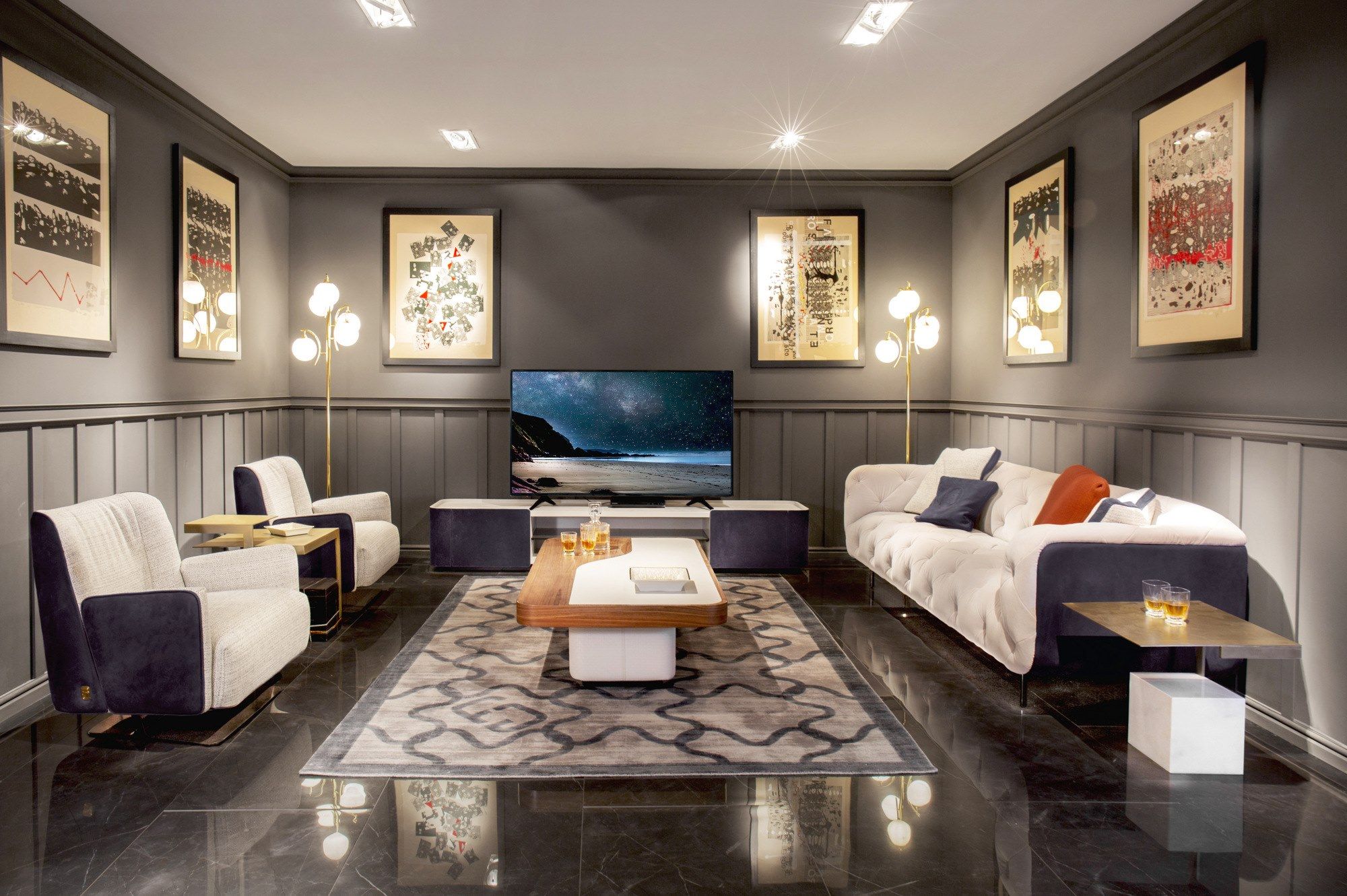 Кожаный шкаф для телевизора с распашными дверцами Formitalia Downtown ARCH-00047048 - Вид №7