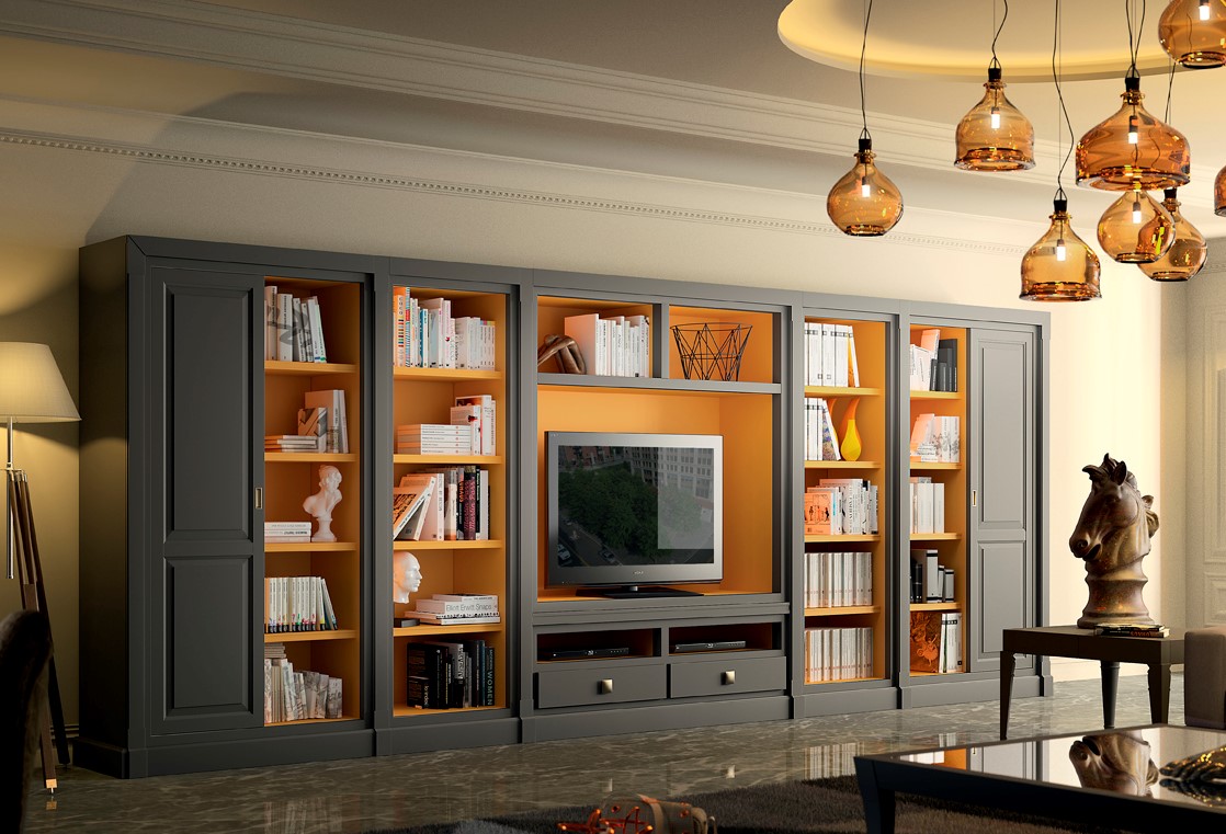 107429 Модульная стенка для гостиной Contemporaneo 528 см La Ebanisteria Hamster 