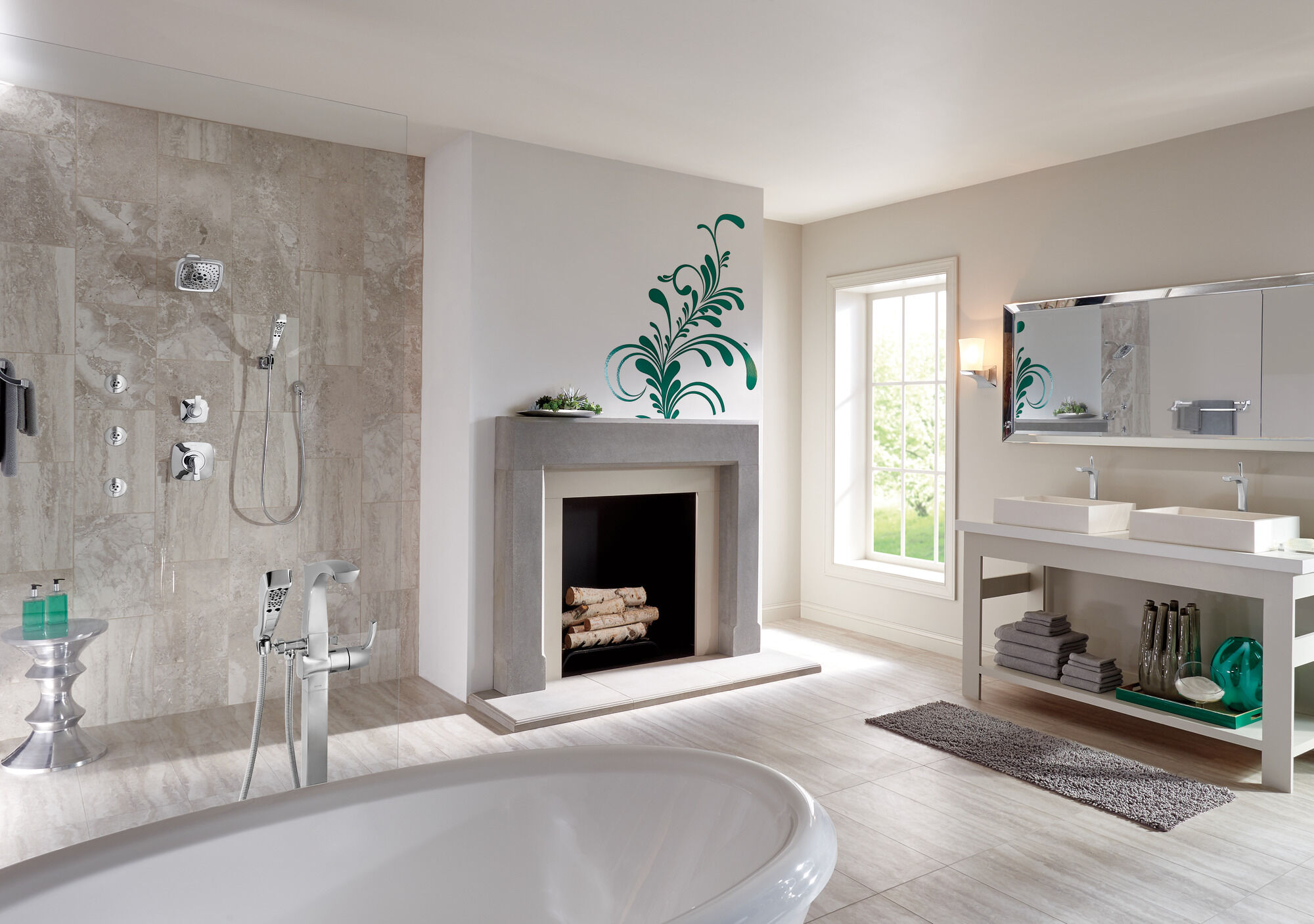 T17T252 Облицовка для душа H2Okinetic® серии TempAssure® 17T Delta Faucet Tesla Хром - Вид №1