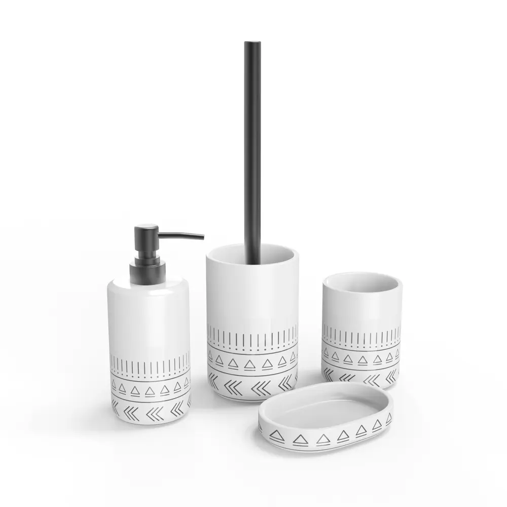 Дозатор LEMER Snow - элегантный аксессуар для ванной в бело-черном стиле 87496819 STLM-0074176 - Вид №1