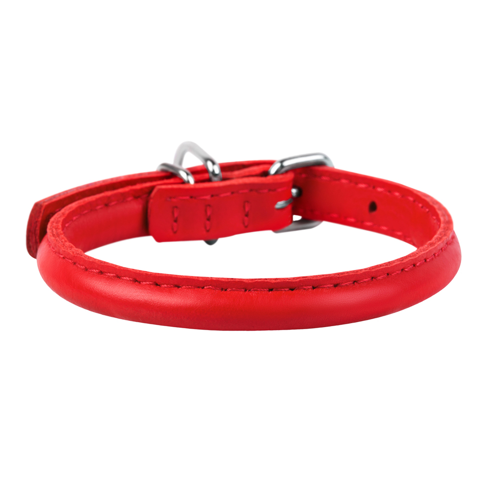ПР0047206 Ошейник для собак Glamour круглый для длинношерстных собак 8мм, 20-25см красный COLLAR 