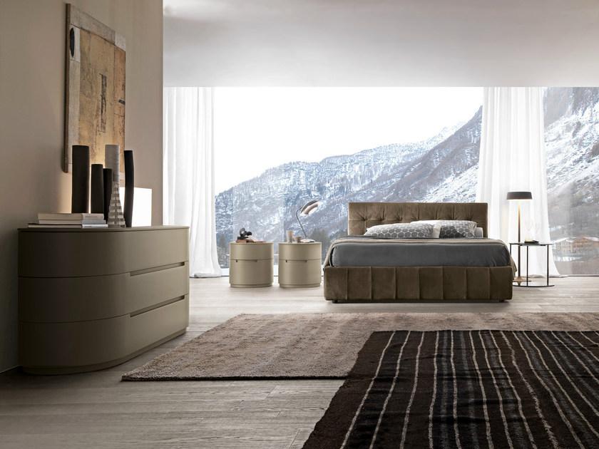 Presotto Двуспальная кровать с обивкой из кожи с тафтинговым изголовьем Dado | letto sun-id-1432086 - Вид №1