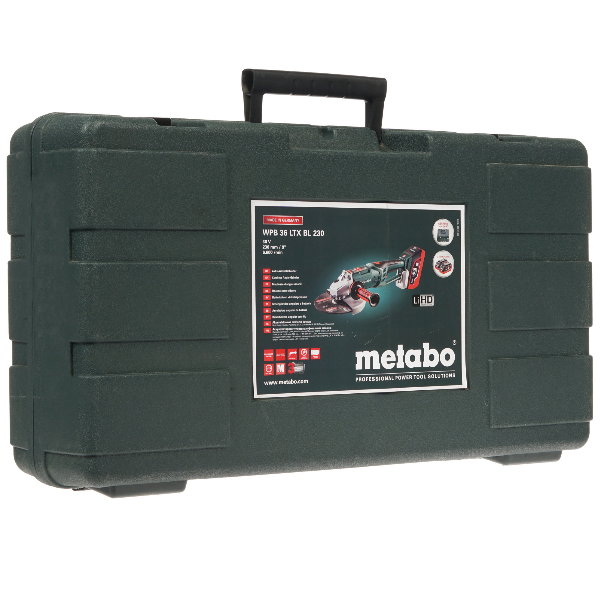 Углошлифовальная машина (УШМ) Metabo WPB 36 LTX BL 230 36 В 1099149 STDN-0036117 - Вид №7