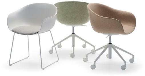 Andreu World Поворотное офисное кресло из ткани с 5 спицами на колесиках Next So0498 - Вид №4