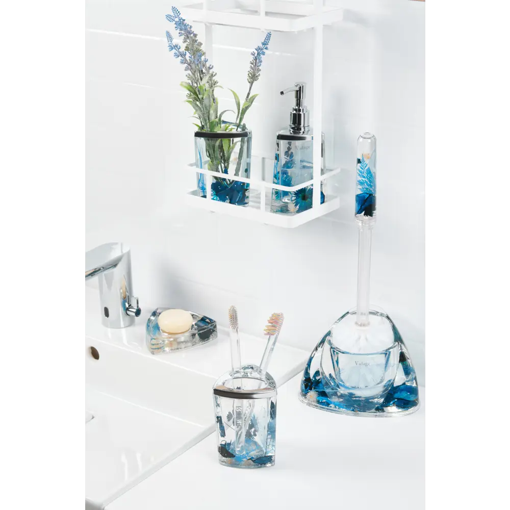 Стакан для зубных щеток Vidage Василек пластик цвет прозрачный STLM-2011604 - Вид №3