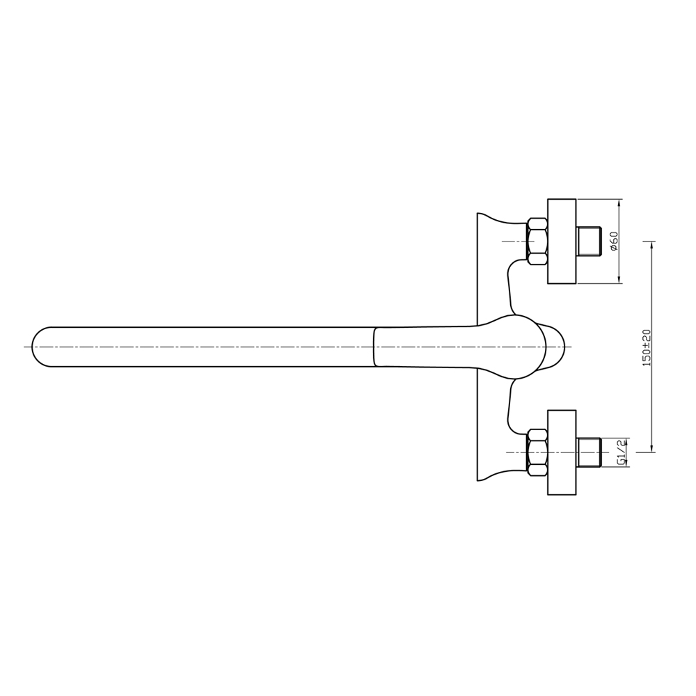 Смеситель для ванны Raiber R0071 однорычажный R0071 Santreyd  - Вид №2