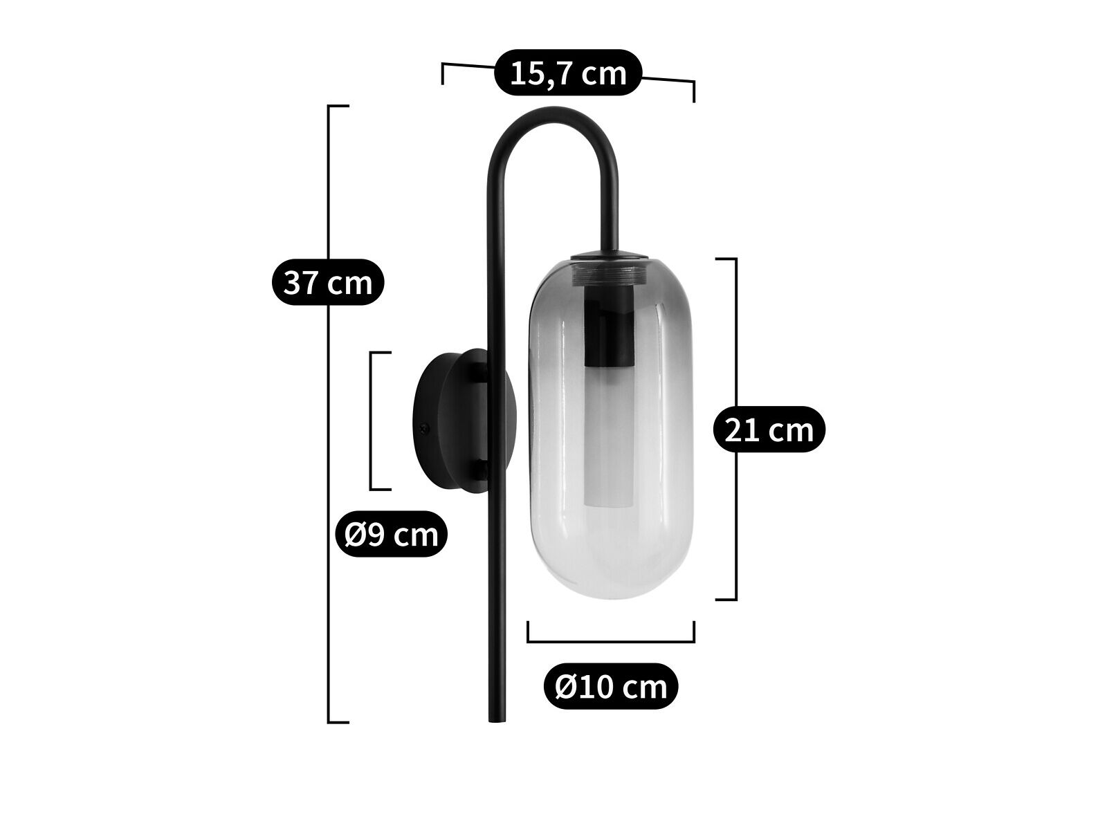 Стеклянный настенный светильник AMPM LINTERNA ARCH-00004357 - Вид №3