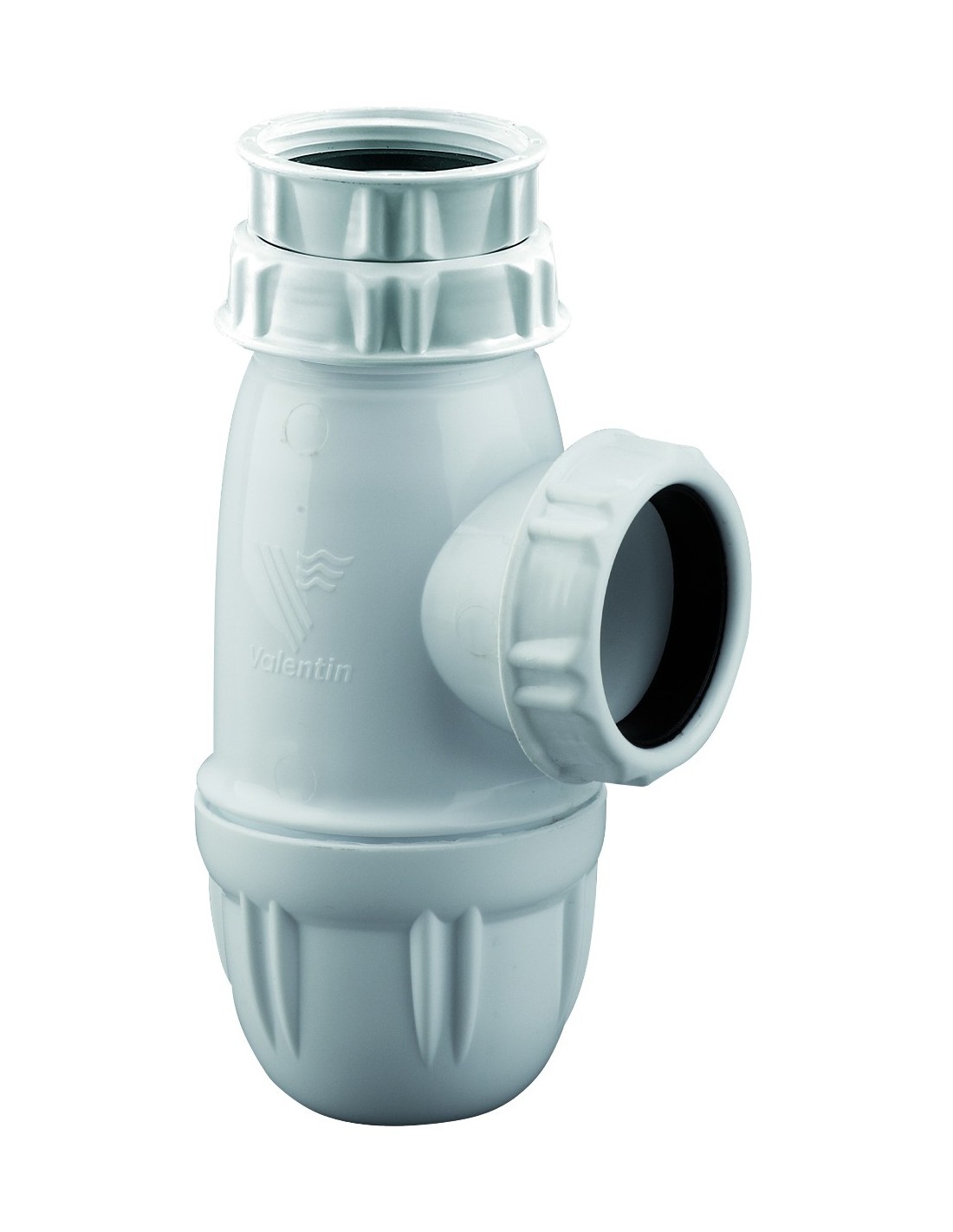 610200 001 00  Сифон для умывальника, регулируемый 64/120 мм, выход Д. 40 мм, сертифицирован NF, белый Valentin Белый 