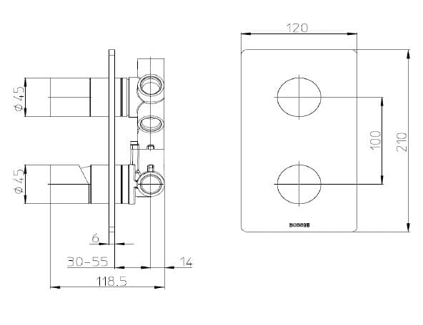 Хром латунь однорычажный смеситель для душа Bossini Teo ARCH-00072515 - Вид №1