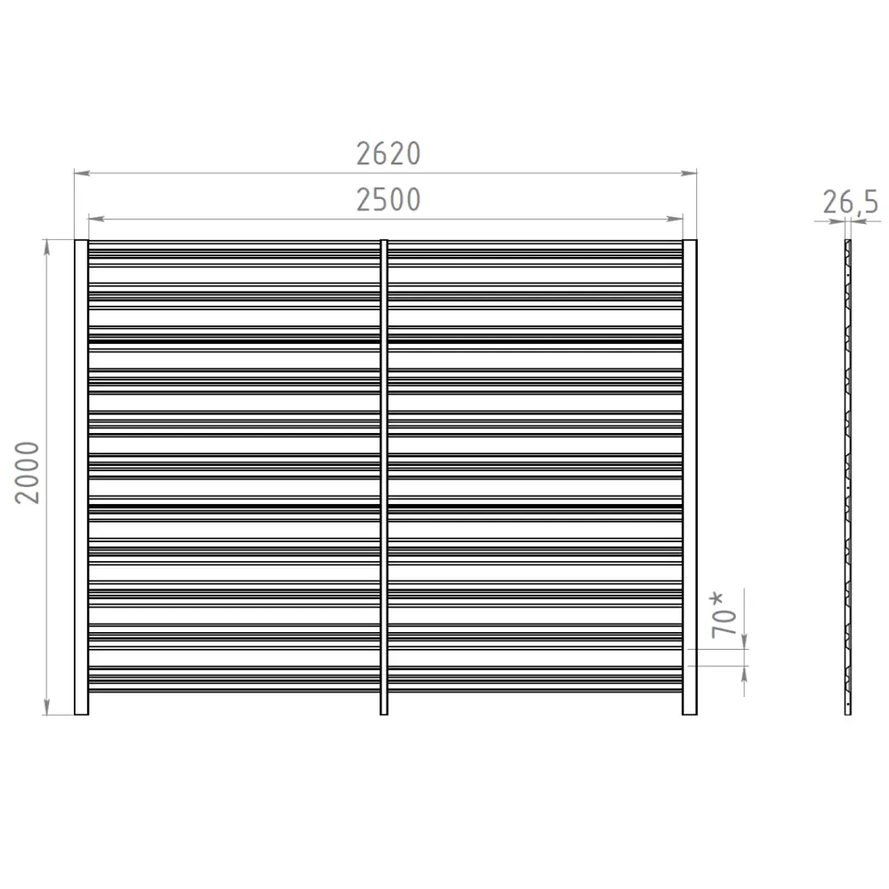 Забор-жалюзи Горизонт 2x2.5 м цвет коричневый 8017 88698264 STLM-2106915 Santreyd  - Вид №2