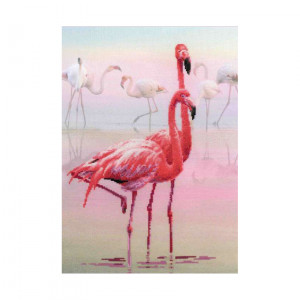 0012 РТ Набор для вышивания Розовый фламинго 30 х 40 см RIOLIS Частичная вышивка
