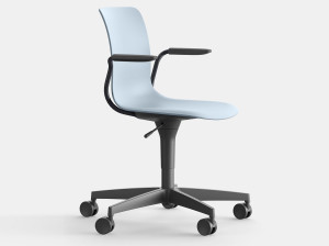 5-спицевое тканевое офисное кресло с колесами с подлокотниками