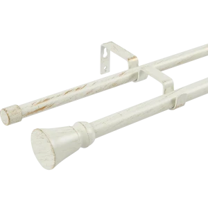 Настенный карниз раздвижной двухрядный Lystel d16/19 мм 160-300 см металл цвет белый 84407276 STLM-2178974