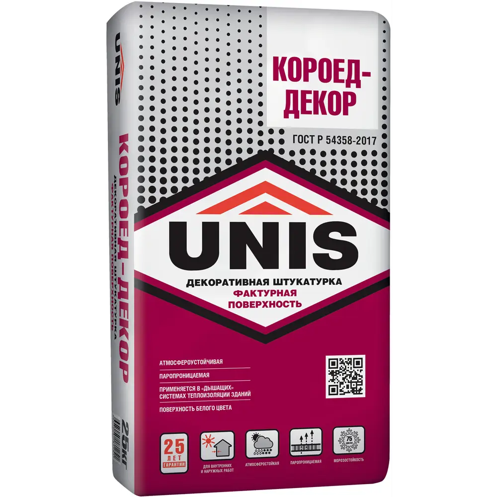 Декоративная штукатурка Unis Короед-декор 25 кг 82115273 STLM-2142695 Не применимо - Вид №1
