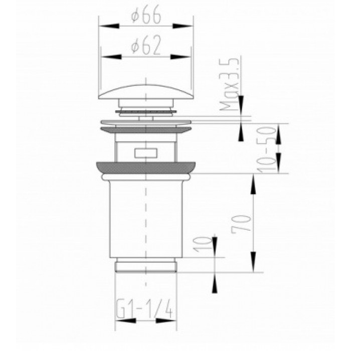 Донный клапан Zorg Antic AZR 1 BR бронза Аксессуары кухонные Zorg  - Вид №2