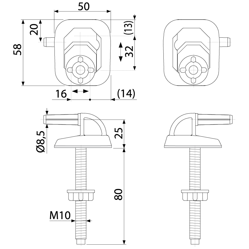 Петли для A60 ALCAPLAST P0009BND - Вид №1