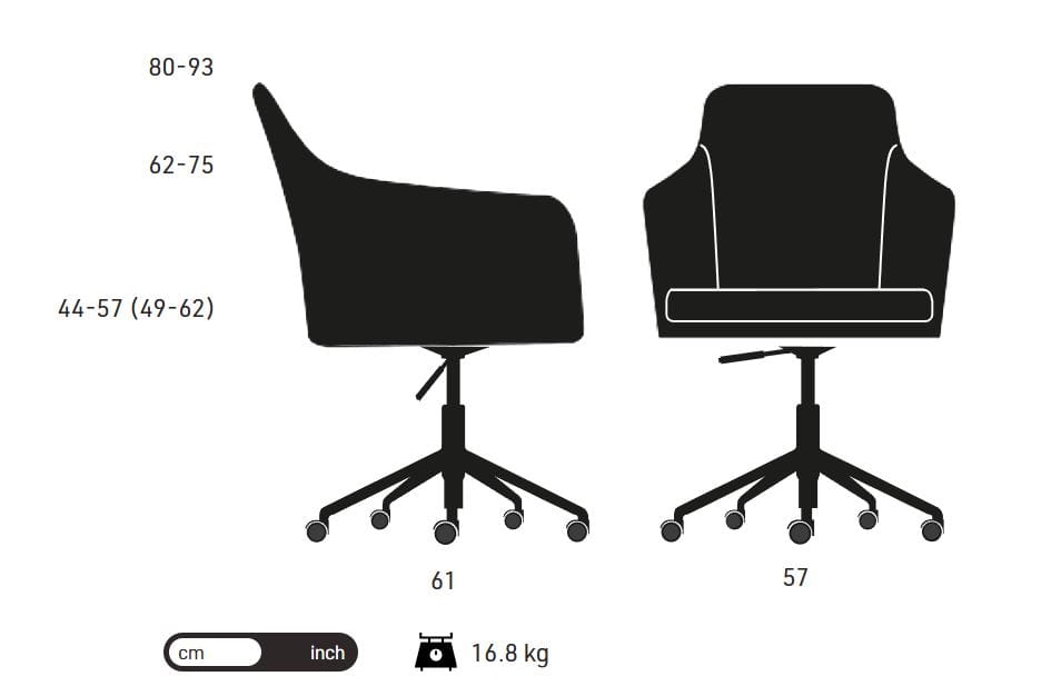Стул с регулируемой высотой с подлокотниками KFF Youma Casual ARCH-00055341 - Вид №7