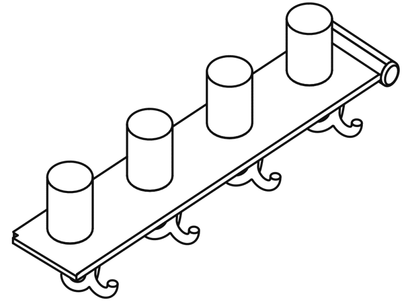 800.03.412 Набор удлинителей для держателей зубных щеток с крючком, 4 места HEWI Kids - Вид №7