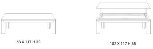 Ozzio Italia Регулируемый по высоте журнальный столик из алюминия и дерева  T062  - Вид №8
