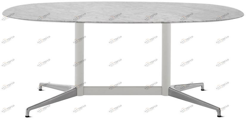Herman Miller Овальный стол для переговоров из мрамора с системой прокладки кабелей Civic sun-id-1479269