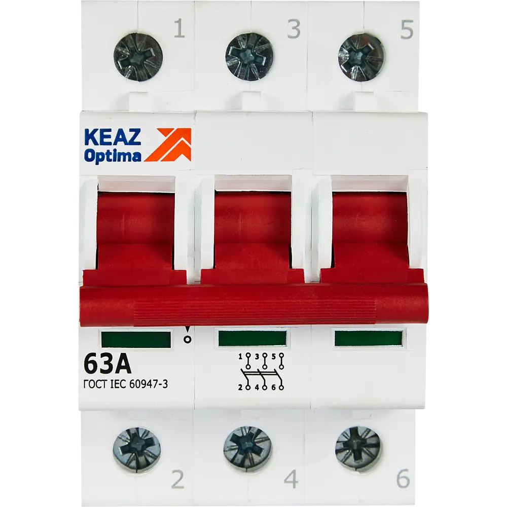 Автоматический выключатель КЭАЗ Opti Din ВМ63PL 3P 63А для надежной защиты электросетей 89206637 STLM-1328543 - Вид №1
