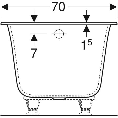 554.043.01.1 Прямоугольная ванна Geberit Soana, узкий край Geberit  - Вид №21