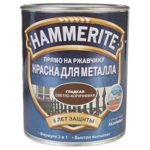 Краска гладкая светло-коричневая Hammerite 0.75 л 13610561 STLM-2153532