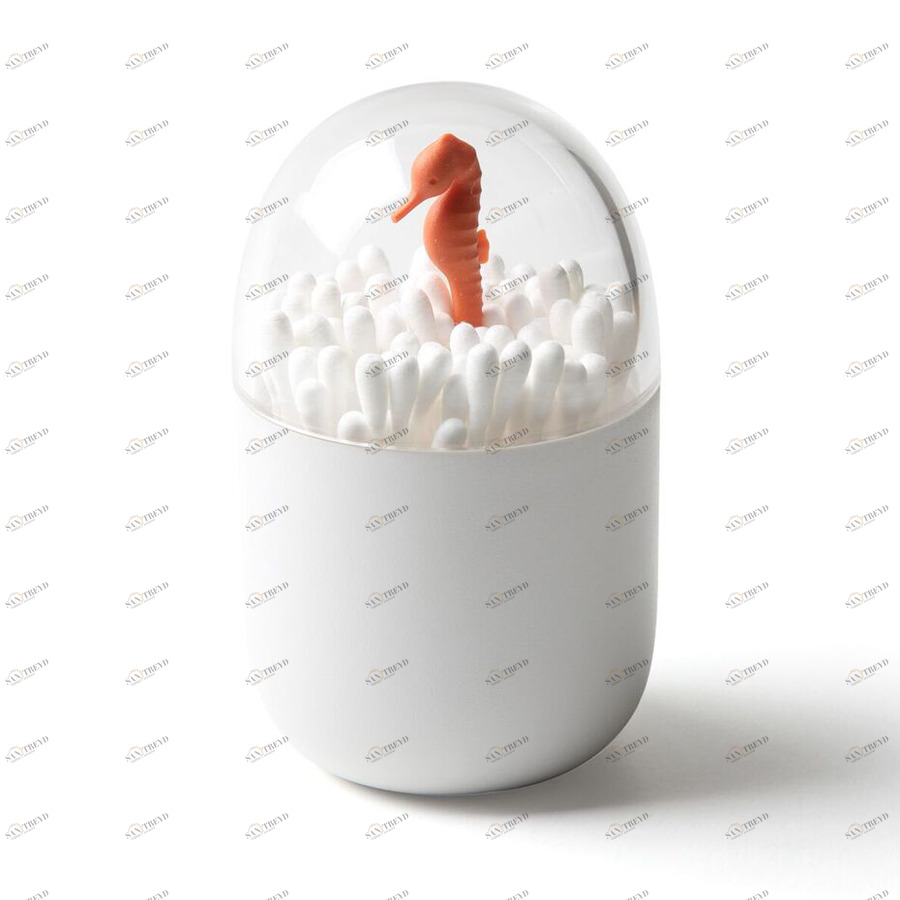 Контейнер для ватных палочек Seahorse белый QUALY  00-3869429 Белый;прозрачный 
