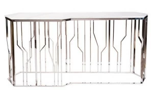 Консоль белая с фигурным металлическим основанием, хром Foresta UNICO - 248846 Серебро