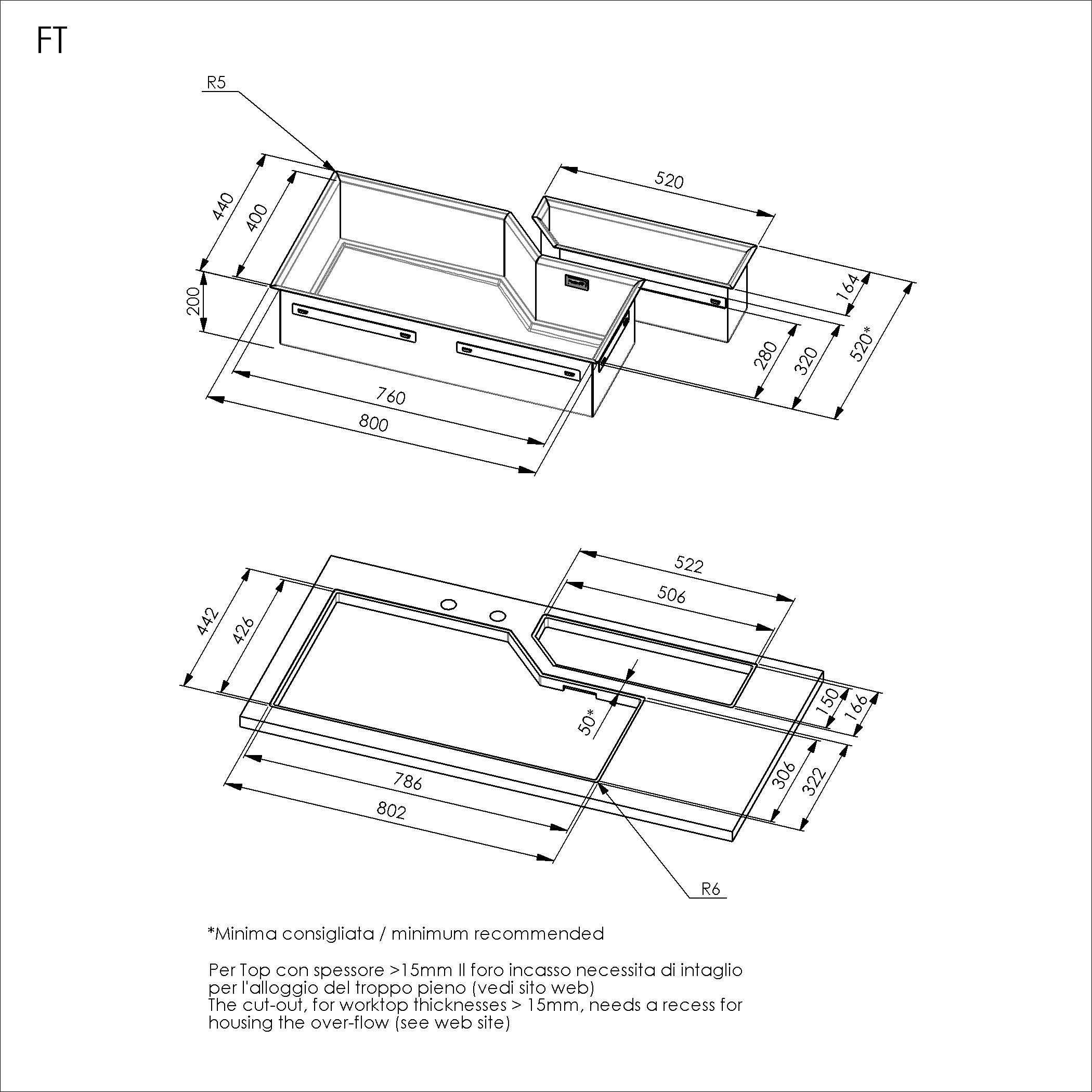 Раковина из нержавеющей стали с подходящим каналом Foster DIADE ARCH-00115732 - Вид №12